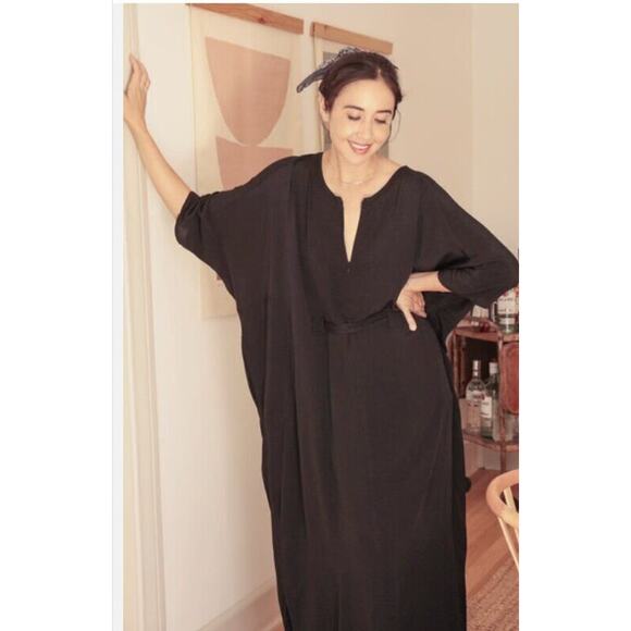 ODDBIRD Co Sz M/L Ruya Tunic Dress Black Viscose Midi NWT - Picture 10 of 13